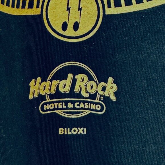 Hard Rock Biloxi T-Shirt Size XL Navy Blue Casino Guitar Graphic Gildan Crewneck - Picture 5 of 9